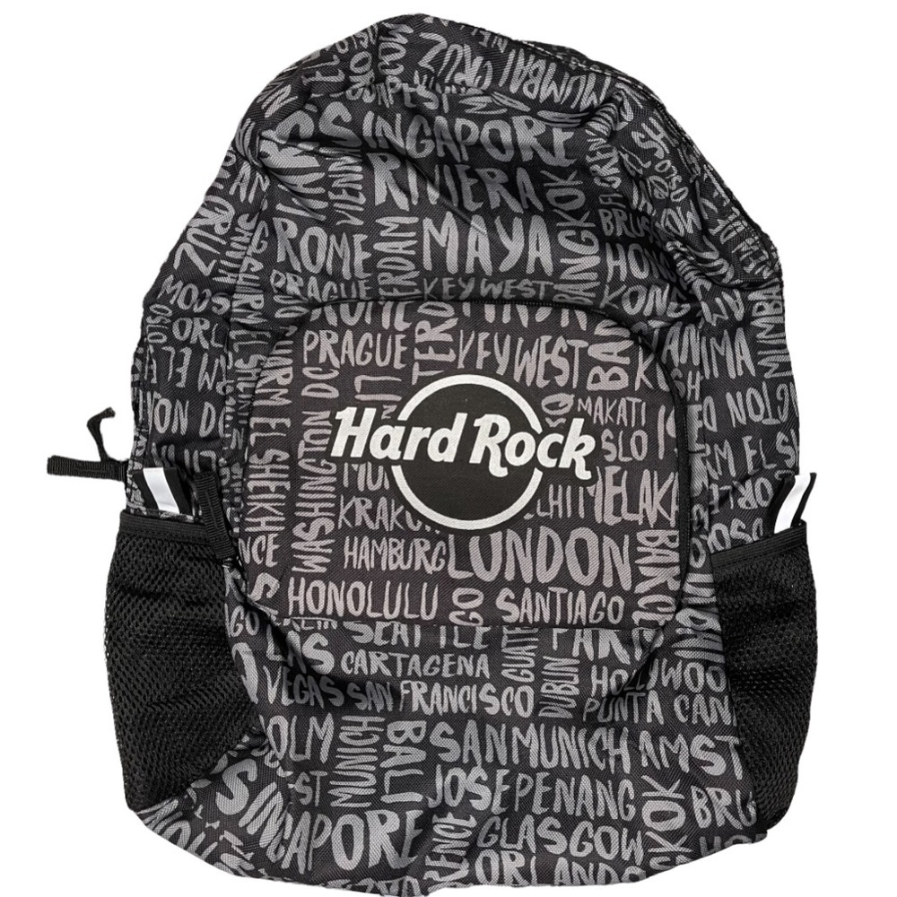 Hard rock black & silver foldable book bag great for traveling